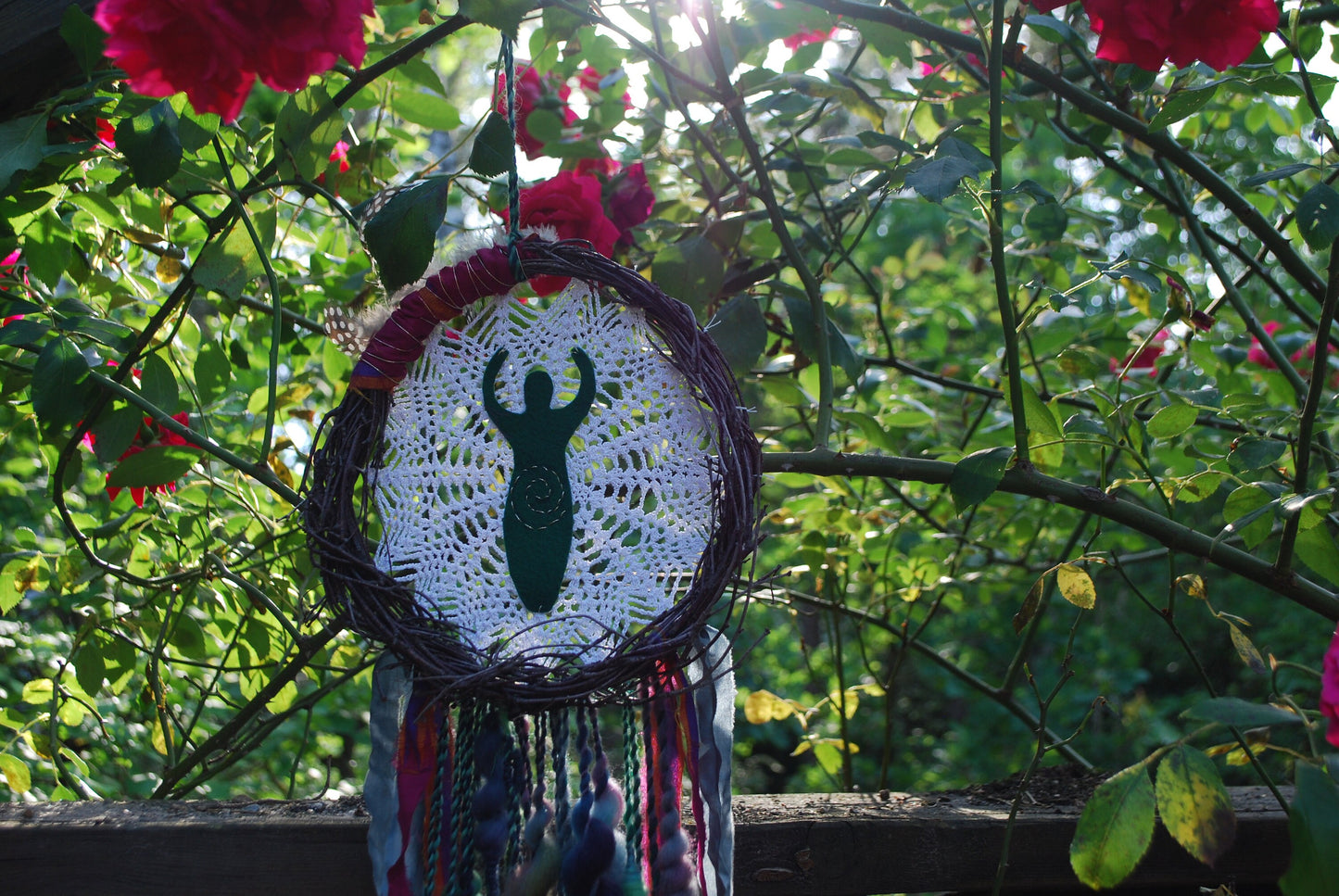 Großer Traumfänger Dreamchatcher Wandbehang Boho Göttin Goddess Pagan Hexen Deko