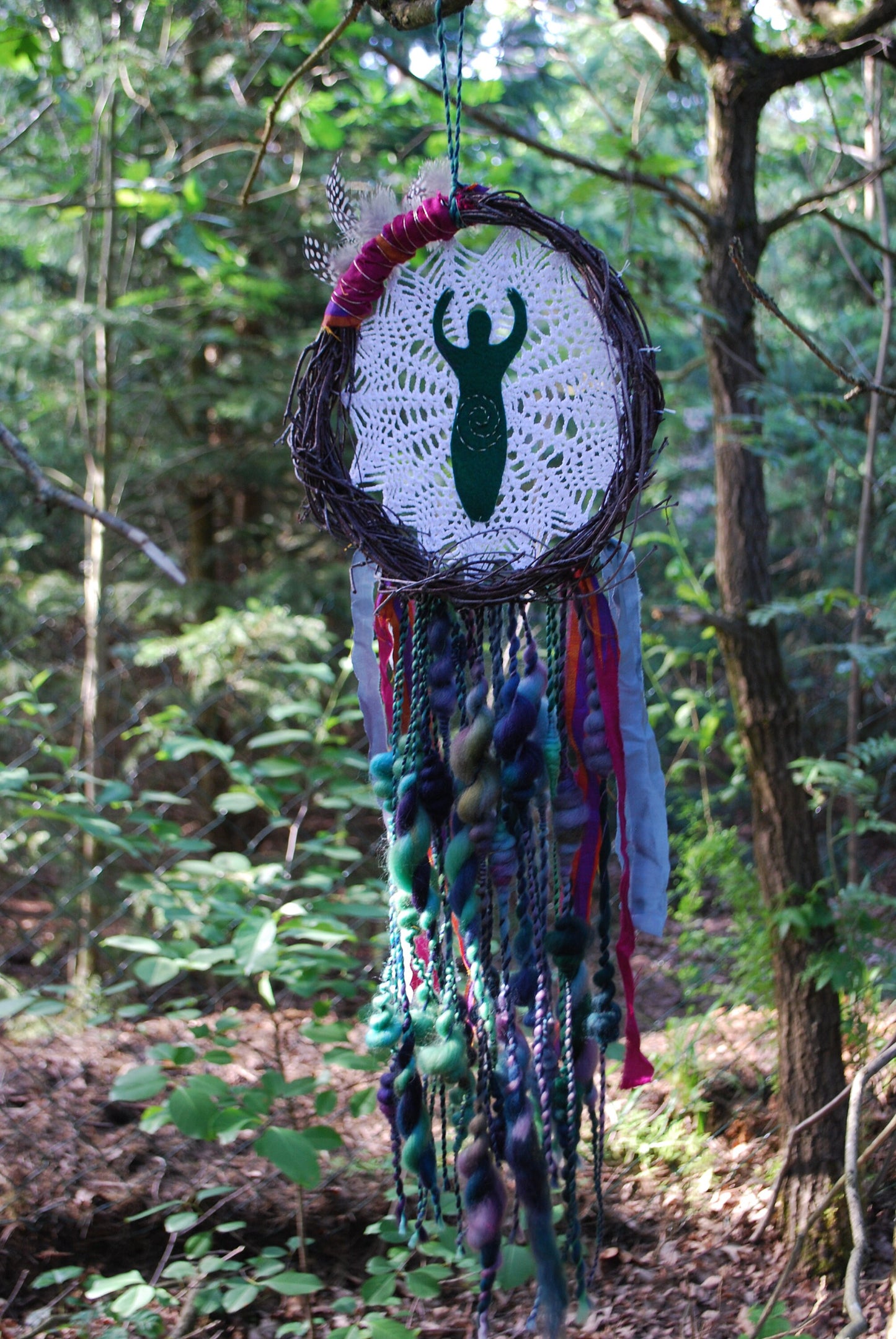 Großer Traumfänger Dreamchatcher Wandbehang Boho Göttin Goddess Pagan Hexen Deko