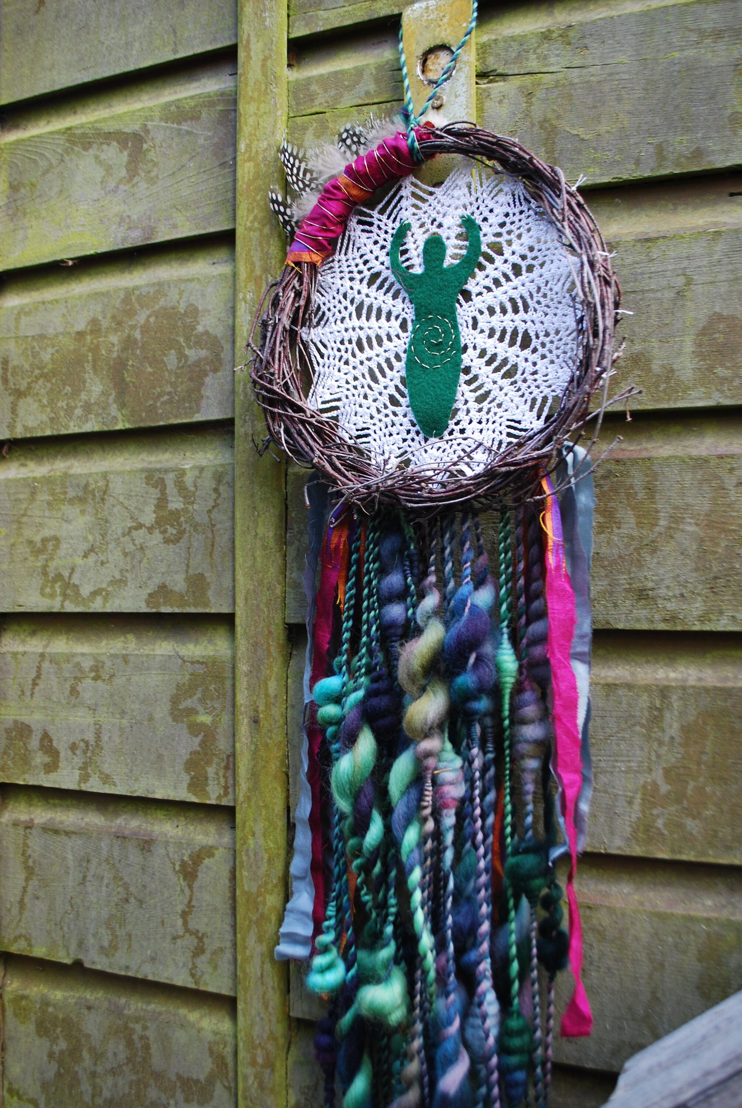 Großer Traumfänger Dreamchatcher Wandbehang Boho Göttin Goddess Pagan Hexen Deko