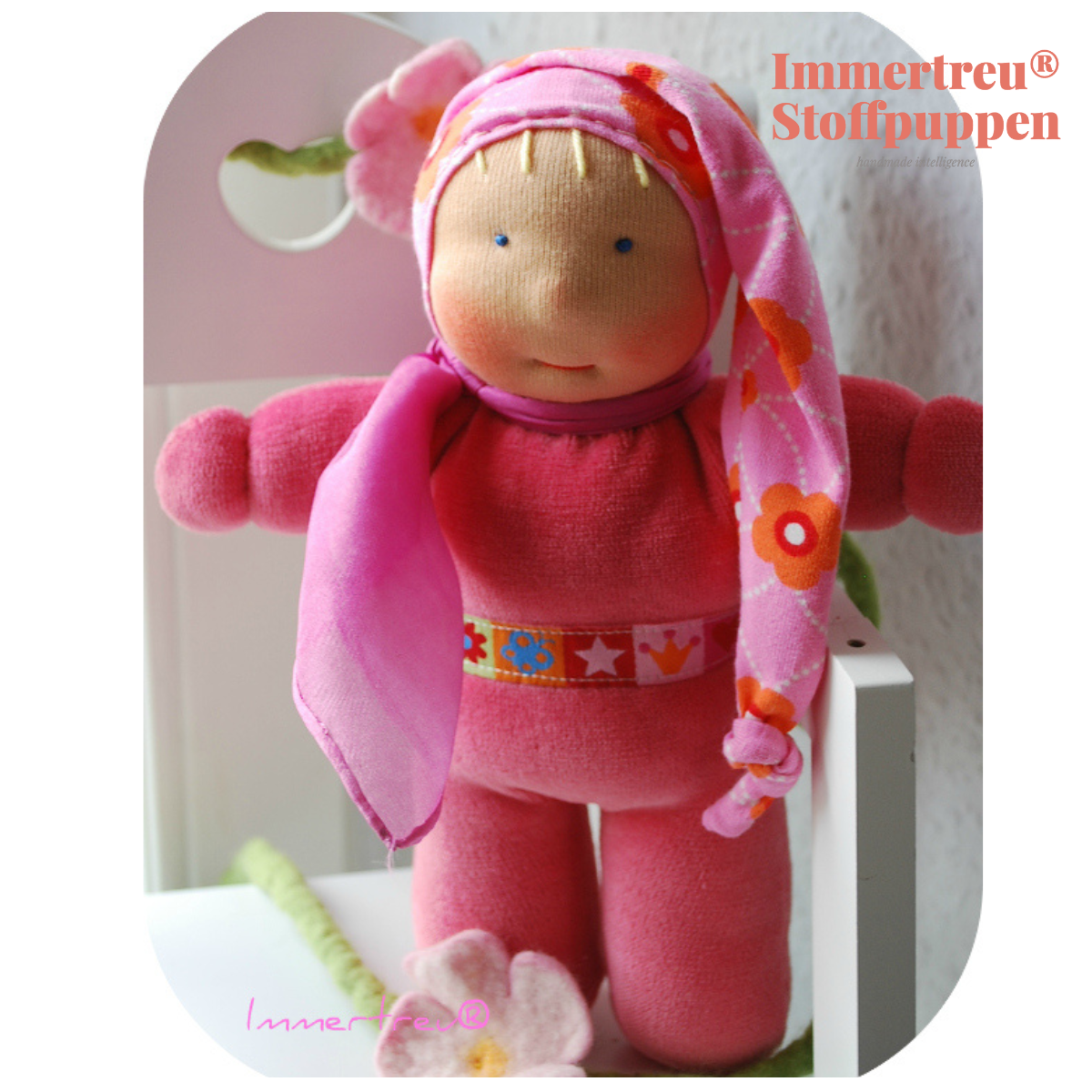 Stoffpuppe nach Wunsch von Immertreu, Erstlingspüppchen, Meine erste Puppe. Wunschbestellung, auch mit Namen.