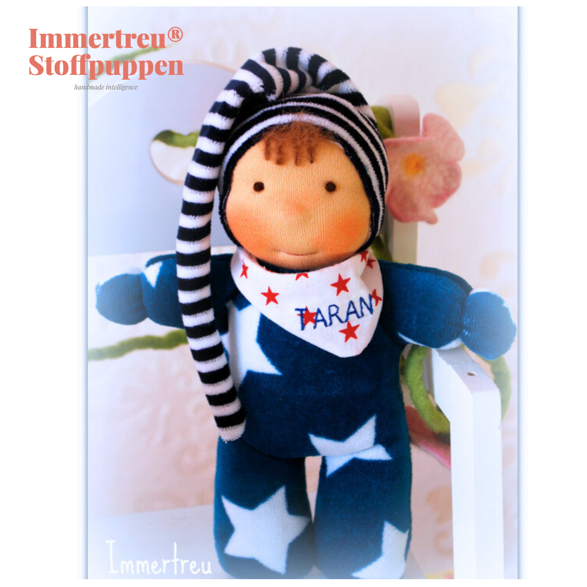 Stoffpuppe nach Wunsch von Immertreu, Erstlingspüppchen, Meine erste Puppe. Wunschbestellung, auch mit Namen.
