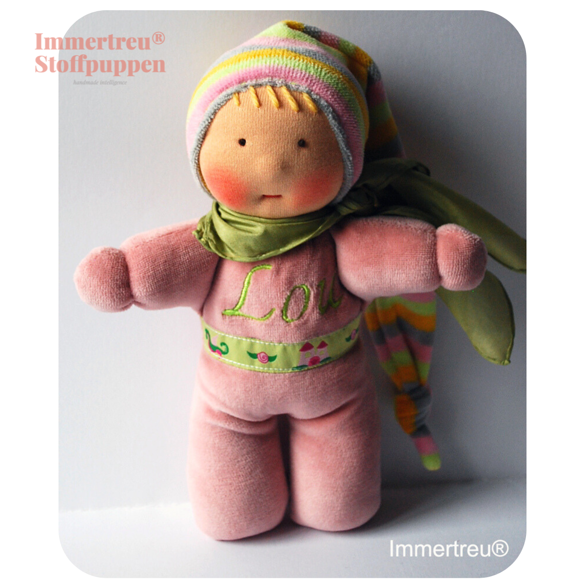 Stoffpuppe nach Wunsch von Immertreu, Erstlingspüppchen, Meine erste Puppe. Wunschbestellung, auch mit Namen.