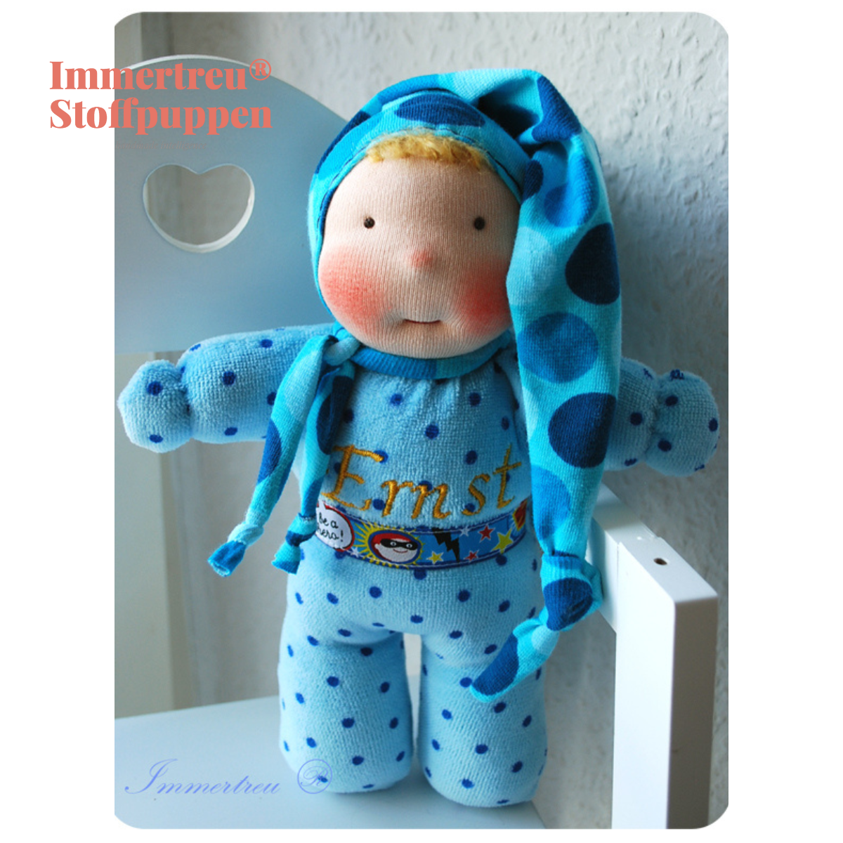 Stoffpuppe nach Wunsch von Immertreu, Erstlingspüppchen, Meine erste Puppe. Wunschbestellung, auch mit Namen.