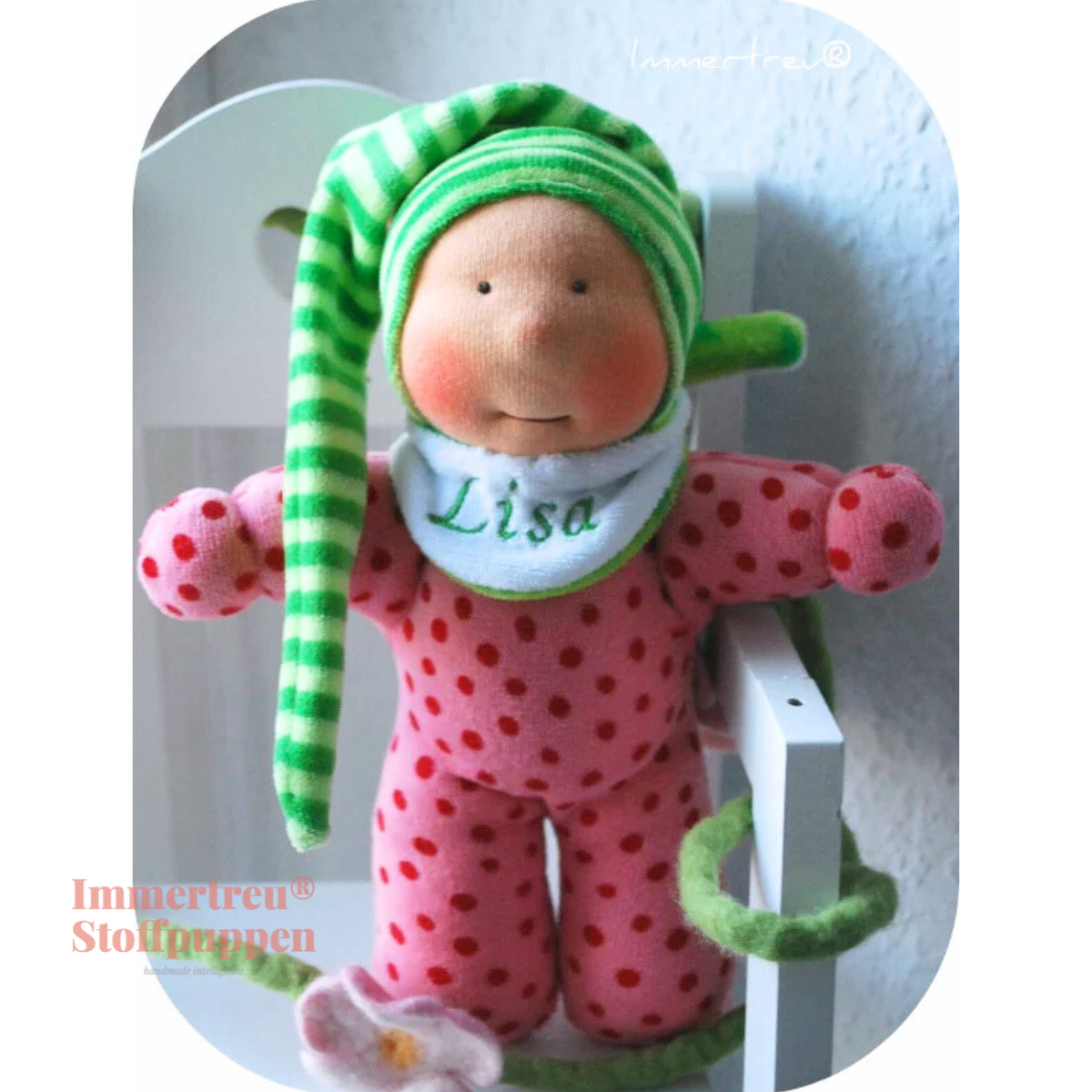 Stoffpuppe nach Wunsch von Immertreu, Erstlingspüppchen, Meine erste Puppe. Wunschbestellung, auch mit Namen.