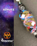 Talisman „Protection“ | Schwarze Boho bead mit Feder & Spiegel |
