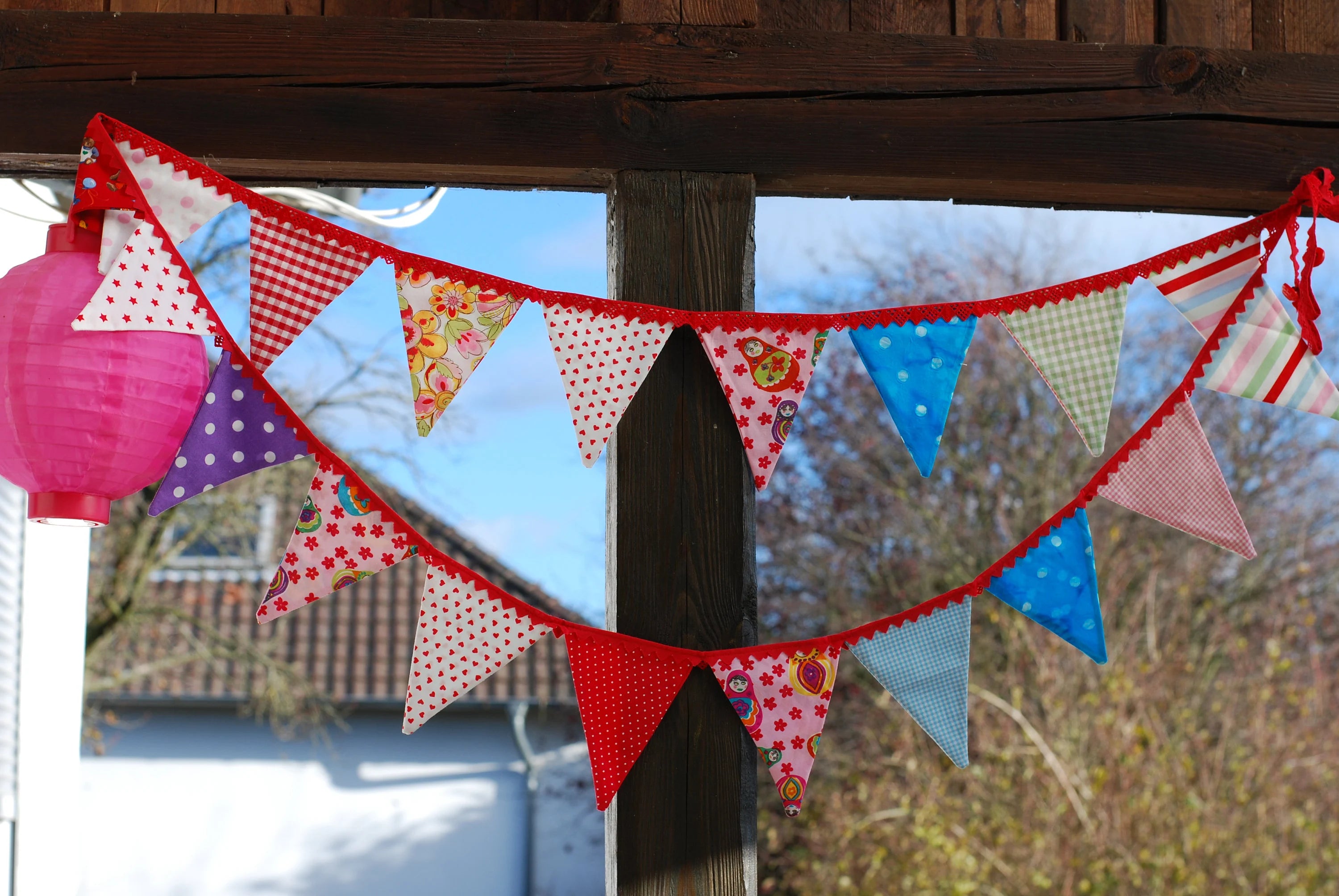 Wimpelkette 19 Wimpel Deko Garten Kinderzimmer 3,10m bunt